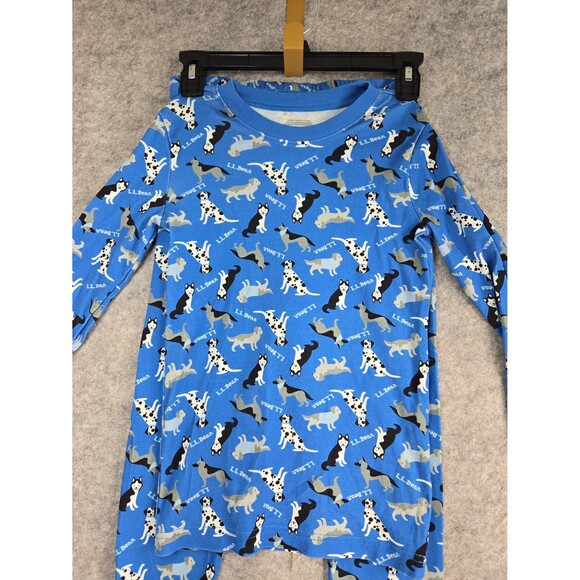 L.L. Bean Dogs Puppy Print Pajama 2 Piece Set Organic Cotton Boys Youth 14 Kids - Picture 3 of 10